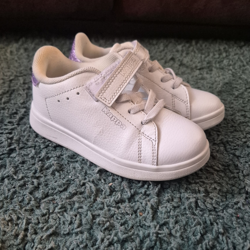 Kappa Kids White and Purple Sneakers 9.5